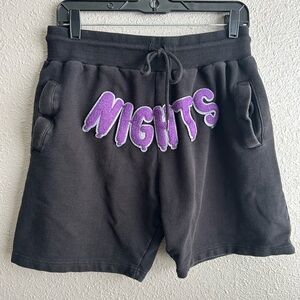 Raw Rawyalty Own the Now Black Purple Nights pull-on streetwear sweat‎ shorts